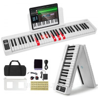 Vevor 316279 61 Key Цифрове піаніно Електропіаніно Складне піаніно Bluetooth MIDI біле