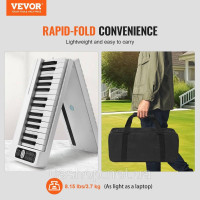 Vevor 316279 61 Key Цифрове піаніно Електропіаніно Складне піаніно Bluetooth MIDI біле