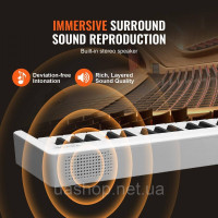 Vevor 316279 61 Key Цифрове піаніно Електропіаніно Складне піаніно Bluetooth MIDI біле