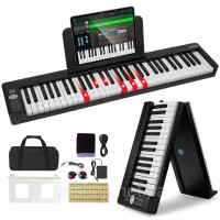 Vevor 316282 61 Key Цифрове піаніно Електропіаніно Складне піаніно Bluetooth MIDI Чорне