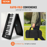 Vevor 316282 61 Key Цифрове піаніно Електропіаніно Складне піаніно Bluetooth MIDI Чорне