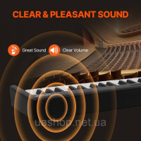 Vevor 316282 61 Key Цифрове піаніно Електропіаніно Складне піаніно Bluetooth MIDI Чорне