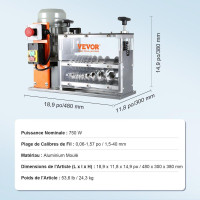 Vevor 316442 Машина для зачистки кабелю Електрична машина для зачистки кабелю 1,5-32 мм 750 Вт Швидкість зачистки дроту 30 м/хв