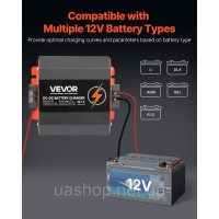 Vevor 316611 Зарядний пристрій 12V 30A DC/DC, 375W, зарядний пристрій для свинцево-кислотних, літієвих, AGM, гелевих та рідких