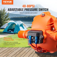 Vevor 316784 12V мембранний насос 1.8GPM 6.81L/min 3-камерний реле тиску водяного насоса 60W