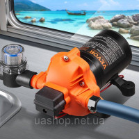 Vevor 316784 12V мембранний насос 1.8GPM 6.81L/min 3-камерний реле тиску водяного насоса 60W