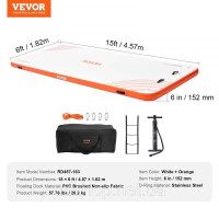 Vevor 317288 Надувний плавучий док, 4,57 х 1,82 м, докова платформа, нековзний килимок для плавучого дока з портативною сумкою для