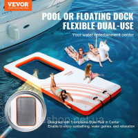 Vevor 317292 Надувна плавуча док-платформа 4,57х1,98 м з батутною сіткою-басейном 1,21х1,82 м Водний килимок з плавучою платформою
