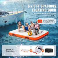 Vevor 317294 Надувний плавучий док, док платформа 1,82 х 1,52 м, нековзний килимок для плавучого дока з портативною сумкою для