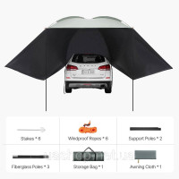 Vevor 317408 Тент для автомобіля 10' x 7' тіньовий тент для автомобіля бічний тент PU2000 мм UV50+