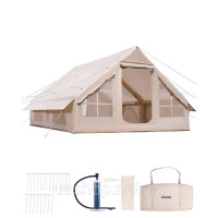 Vevor 317731 Надувні намети для кемпінгу 4x3x2 м, 5-8 осіб, 300D Oxford Glamping Tent з підключенням до печі, ручним насосом, 2