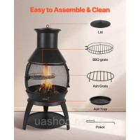 Vevor 317740 Обігрівач для патіо Садовий камін Ацтекська піч Chimenea Вогнище φ500 x 1100 мм