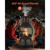 Vevor 317740 Обігрівач для патіо Садовий камін Ацтекська піч Chimenea Вогнище φ500 x 1100 мм