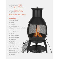 Vevor 317740 Обігрівач для патіо Садовий камін Ацтекська піч Chimenea Вогнище φ500 x 1100 мм