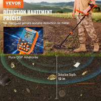 Vevor 318342 Професійний металошукач 7 режимів Металошукач Пошукова котушка 30,5 см IP68 Глибина занурення до 3 м Золотий детектор