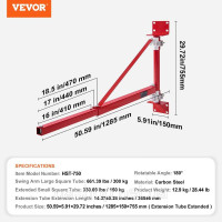 VEVOR Електрична таль несуча 300 кг вантажопідйомність Поворотний кронштейн талеутримувача зі штоком Сталева