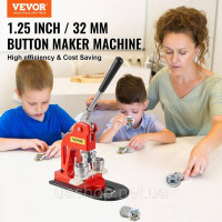 VEVOR Кнопка машина Кнопка Maker 32 мм кнопка штампування машина 500pcs жерстяні кришки DIY кнопка пресування