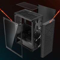 Ігровий корпус VEVOR для ПК Mid-Tower з 3 вентиляторами ARGB 120 мм для материнської плати ATX 323142 Ігровий корпус VEVOR для ПК Mid-Tower з 3 вентиляторами ARGB 120 мм для материнської плати ATX 323142