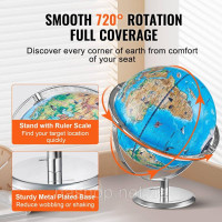 Навчальний глобус VEVOR 254 мм, інтерактивний AR World Globe із додатком AR Golden Globe, світлодіодне нічне