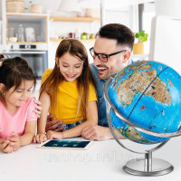 Навчальний глобус VEVOR 254 мм, інтерактивний AR World Globe із додатком AR Golden Globe, світлодіодне нічне