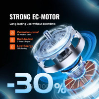 VEVOR 38W Канальний вентилятор для димовидалення Вентилятор для витяжного повітря Канальний вентилятор 327906