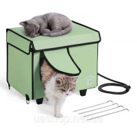 VEVOR Будиночок для котів Cat Cave Hut Heated 42x33x39cm Green (S) 328268