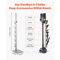 Підставка для пилососа VEVOR 126 см, кронштейн для зберігання Dyson Multi-Model, сріблястий 328502