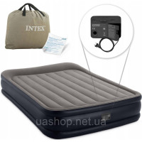 Матрац подвійний Intex 203 x 152 x 42 cм відтінки сірого