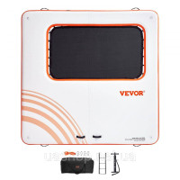 VEVOR 3766332 Надувний плавучий док 3.04x3.04м надувна док платформа з батутною сіткою 1.21x2.13м плавуча