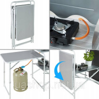 Розкладна туристична кухня Tectake чорна 164,5 см x 104 см x 52 см
