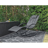 Шезлонг гойдалка HOMEKRAFT лежак качалка ROCKY JAWA 27511 (графіт)