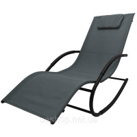 Шезлонг гойдалка HOMEKRAFT лежак качалка ROCKY JAWA 27511 (графіт)