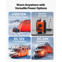 VEVOR Diesel Heater Air Heater 5-8KW DC 12V/24V Портативний допоміжний обігрівач (все в одному) з дистанційним керуванням і 511994