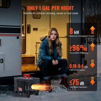 Дизельний повітронагрівач VEVOR 12V/24V 8kW Bluetooth APP Пульт дистанційного керування Дизельний обігрівач 515499