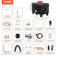 Дизельний повітронагрівач VEVOR 12V/24V 8kW Bluetooth APP Пульт дистанційного керування Дизельний обігрівач 515499