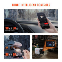 VEVOR Diesel Повітронагрівач 12V/24V 8kW Bluetooth APP Пульт дистанційного керування Air Diesel 515501