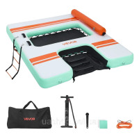 Надувний плавучий док VEVOR, кругла надувна док-платформа 2,44 x 1,83 м,