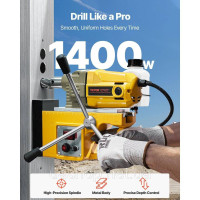 VEVOR Електромагнітна дриль 1400W φ40mm 12500N жовтий 522103