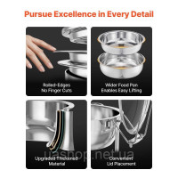 Набір посуду VEVOR Chafing Dish Set Нержавіюча сталь 4,7 л 4 шт. Срібна скляна кришка 522149