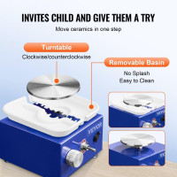 VEVOR Керамічний гончарний круг 30 Вт, синій електричний гончарний круг 10 см 300 об/хв, формувальна машина з фартухом, підходить VEVOR Керамічний гончарний круг 30 Вт, синій електричний гончарний круг 10 см 300 об/хв, формувальна машина з фартухом, підходить