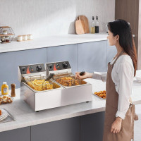 Фритюрниця VEVOR 295 x 235 x 150 мм Комерційна електрична фритюрниця, подвійна холодна зона фритюрниці YB-82 фритюрниця машина Фритюрниця VEVOR 295 x 235 x 150 мм Комерційна електрична фритюрниця, подвійна холодна зона фритюрниці YB-82 фритюрниця машина