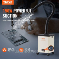 VEVOR Витяжка зварювального диму 150 Вт Витяжка зварювального диму 332 м³/год Міні настільний поглинач диму припою 5800U/хв 525493