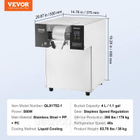VEVOR Комерційний льодогенератор Snowflake 175 кг/24 год. Нержавіюча сталь 525868