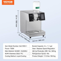 VEVOR Комерційний льодогенератор Snowflake 240 кг/24 год. Нержавіюча сталь 526111