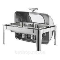 Набір посуду VEVOR Chafing Dish Set нержавіюча сталь 3,9 л 2 контейнери Rolltop Silver 527932