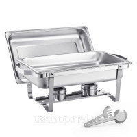 Набір посуду VEVOR Chafing Dish Buffet, 4-предметний підігрівач їжі з нержавіючої сталі з 4 повнорозмірними каструлями (7,5 л),