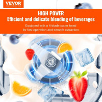 Блендер VEVOR Комерційний підставний міксер Smoothie Maker 2 л Кухонна техніка 2200 Вт 528164