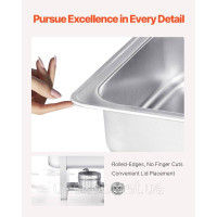 Набір посуду VEVOR Chafing Dish Set Нержавіюча сталь 7,5 л 2 шт. Буфет прямокутний 528272