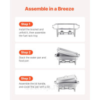 Набір посуду VEVOR Chafing Dish Set Нержавіюча сталь 7,5 л 2 шт. Буфет прямокутний 528272