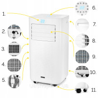 Портативний кондиціонер 4 в1 / Yoer FrostBox PAC03W / 3кВт / 30 м2 + Wi-Fi +Тепловий насос